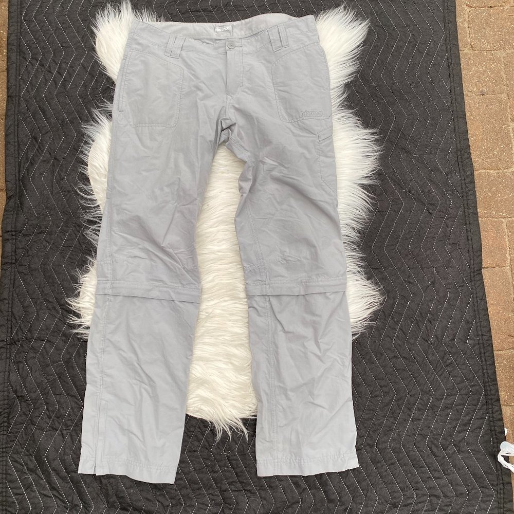 Marmot Women's Convertible Pant Light Gray Hiking Outdoor Size 10